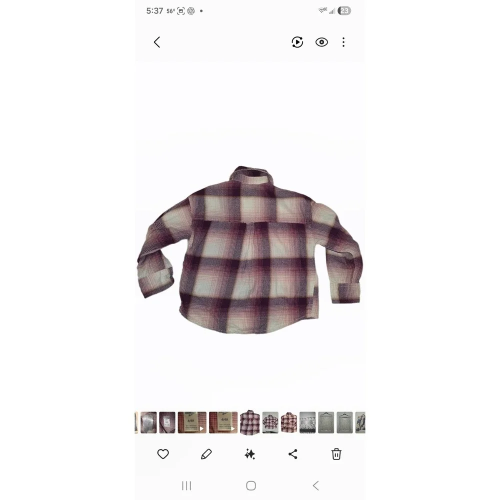 OshKosh Girls 4 Soft Pink‎ Plaid Flanel Button Up 100% Cotton Layer Jacket Warm